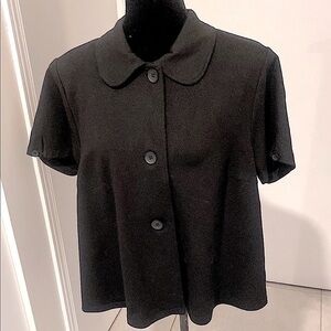 Reitmans Black Button-Down Short sleeved Blazer/Jacket